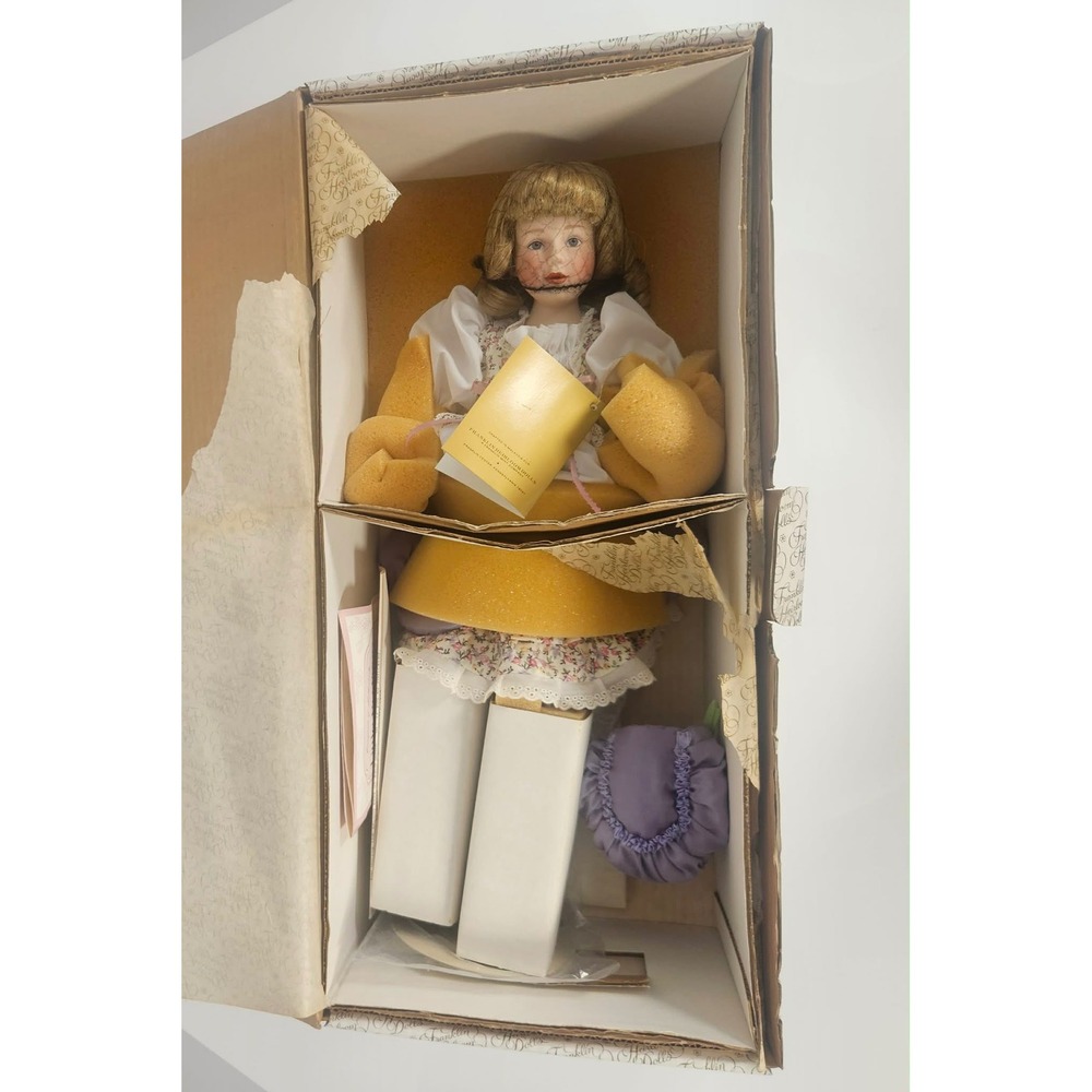 Franklin Heirloom Dolls Little Bo Peep Porcelain Doll Helen Kish 1989 COA Box
